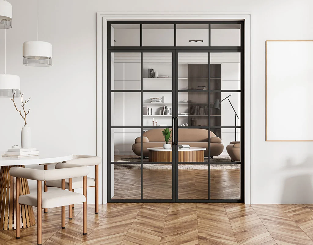 Glas Schiebetür im modernen Wohnraum